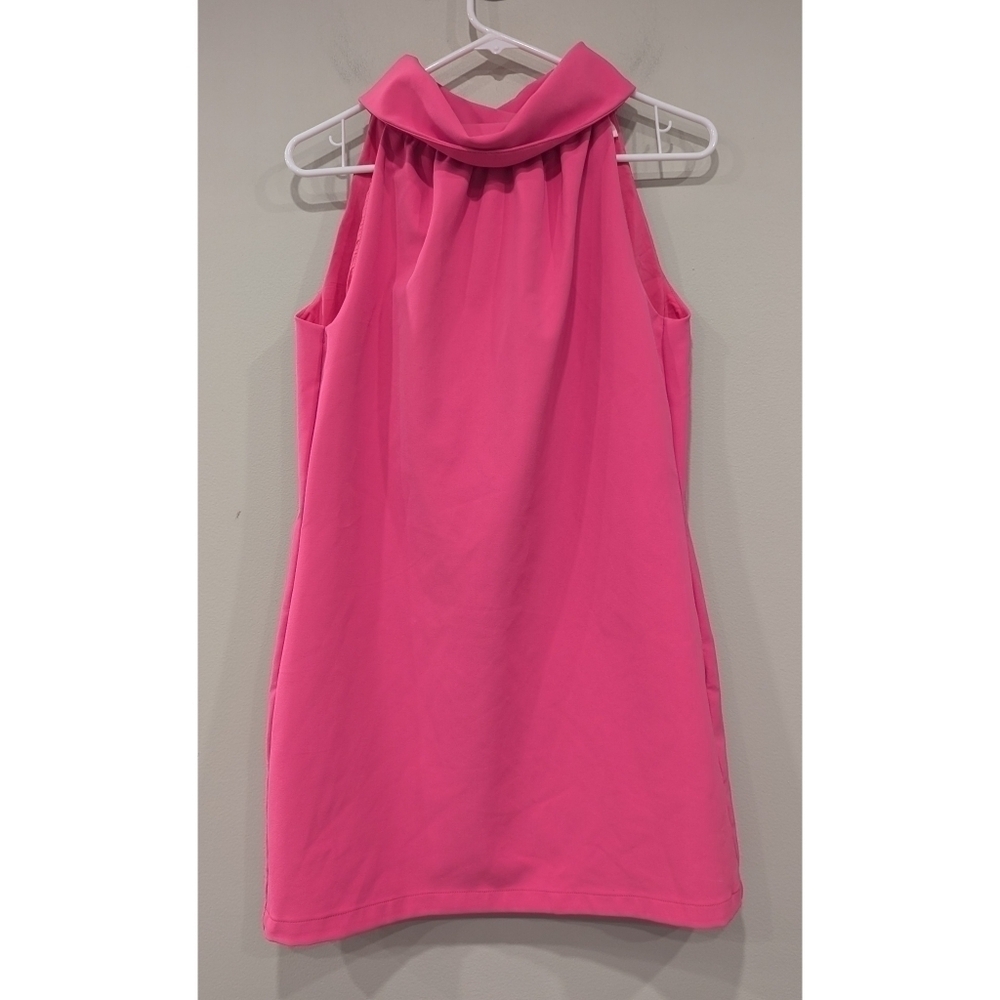 Sail to Sable STS Hydra Hot Pink Barbie Cowl Neck Sleeveless Dress Size Medium